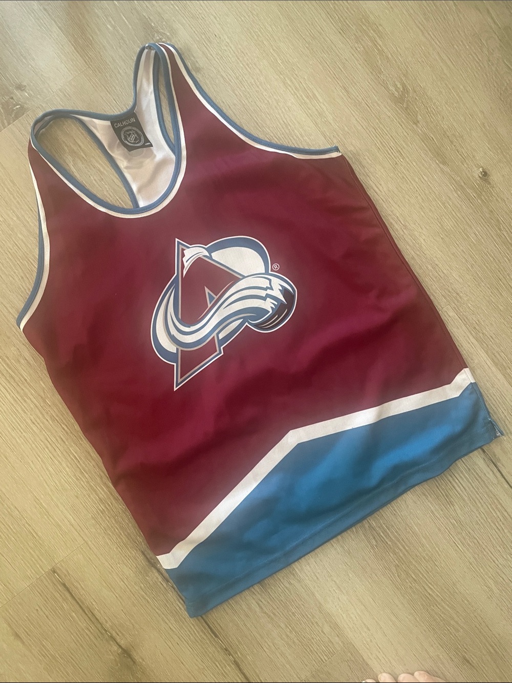 Colorado Avalanche Maroon & Blue Hockey Racerback Tank | Women’s Size Small